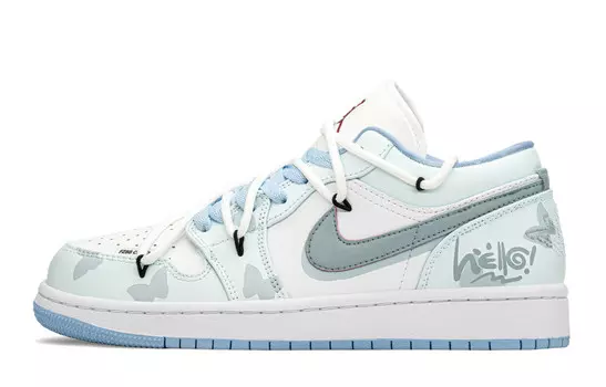 Кроссовки Air Jordan 1 Vintage Basketball Shoes Women's Low-top Blue/gray, синий