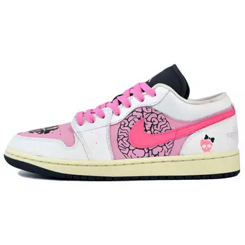 Кроссовки Air Jordan 1 Vintage Basketball Shoes Women's Low-top Pink Blast/Gridiron/Volt, розовый