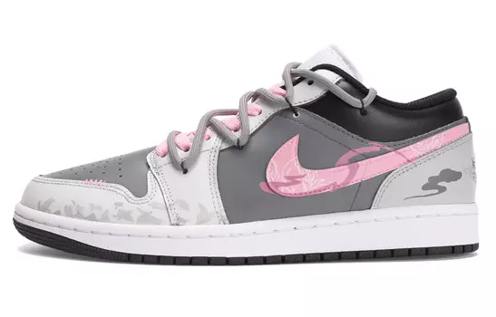 Кроссовки Air Jordan 1 Vintage Basketball Shoes Men Low-top Gray/Pink, серый