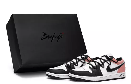 Кроссовки Air Jordan 1 Vintage Basketball Shoes Men Low-top Red, черный/оранжевый