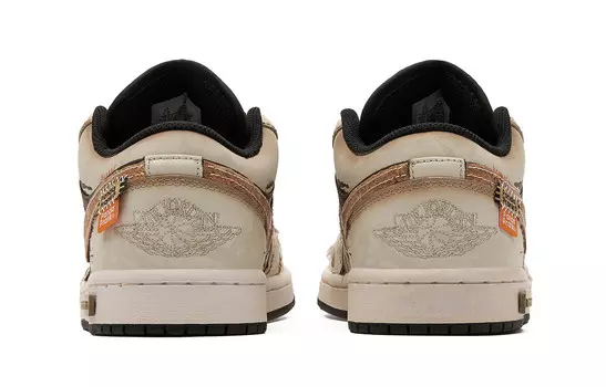 Кроссовки Air Jordan 1 Vintage Basketball Shoes Men Low-top Brownish-black, черный
