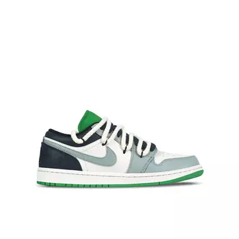 Кроссовки Air Jordan 1 Vintage Basketball Shoes Men Low-top Blue/Green, темно-синий