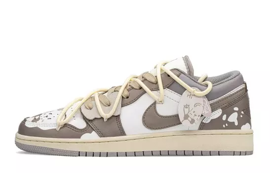 Кроссовки Air Jordan 1 Vintage Basketball Shoes Women's Low-top Beige, хаки