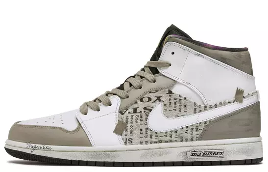 Кроссовки Air Jordan 1 Vintage Basketball Shoes Men Mid-top Brown/White, коричневый