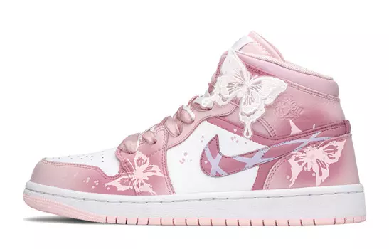 Кроссовки Air Jordan 1 Vintage Basketball Shoes Women's Mid-top Purple/Pink, фиолетовый