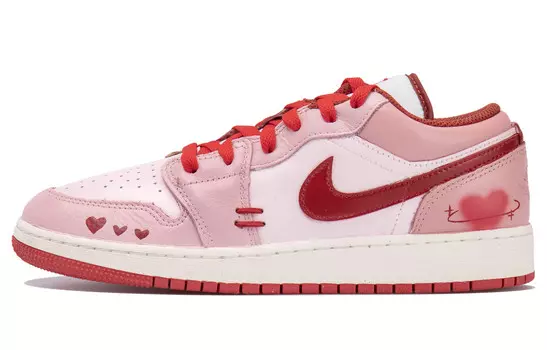 Кроссовки Air Jordan 1 Vintage Basketball Shoes Women's Low-top Pink/Red, розовый