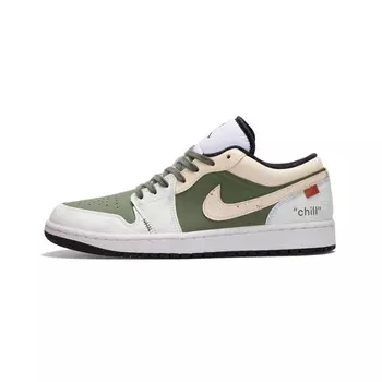Кроссовки Air Jordan 1 Vintage Basketball Shoes Men Low-top White, белый