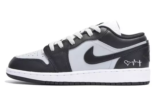 Кроссовки Air Jordan 1 Vintage Basketball Shoes Women's Low-top Gray, черный/розовый