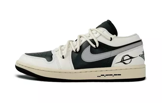 Кроссовки Air Jordan 1 Vintage Basketball Shoes Women's Low-top Black/Gray, черный/серый