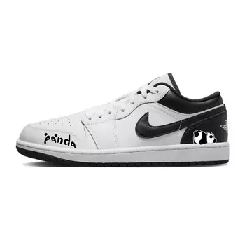 Кроссовки Air Jordan 1 Vintage Basketball Shoes Men Low-top White/black, черный/белый