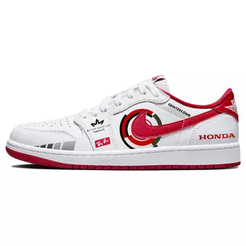Кроссовки Air Jordan 1 Vintage Basketball Shoes Unisex Low-top White/red, красный