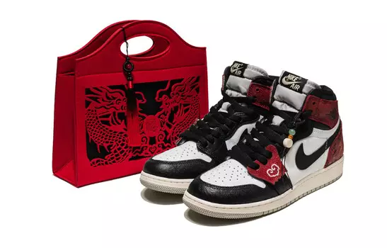 Кроссовки Air Jordan 1 Vintage Basketball Shoes Men High-top Red/Gold/White, черный