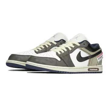 Кроссовки Air Jordan 1 Vintage Basketball Shoes Men Low-top Black/Brown, черный/коричневый