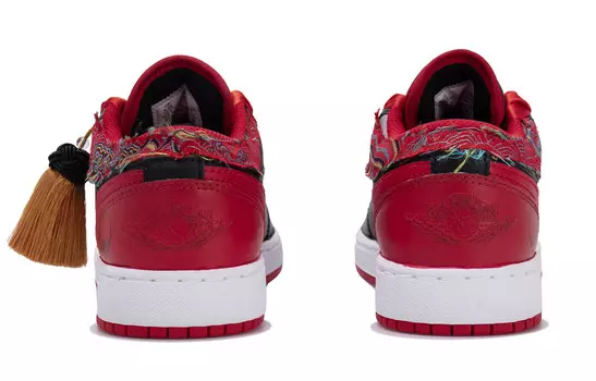 Кроссовки Air Jordan 1 Vintage Basketball Shoes Women's Low-top Black/Red, черный/красный