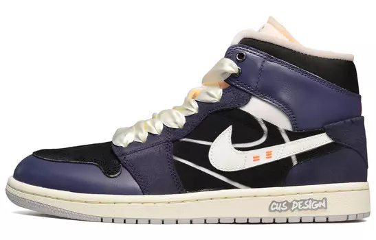 Кроссовки Air Jordan 1 Vintage Basketball Shoes Men Mid-top Black/white/purple, красный