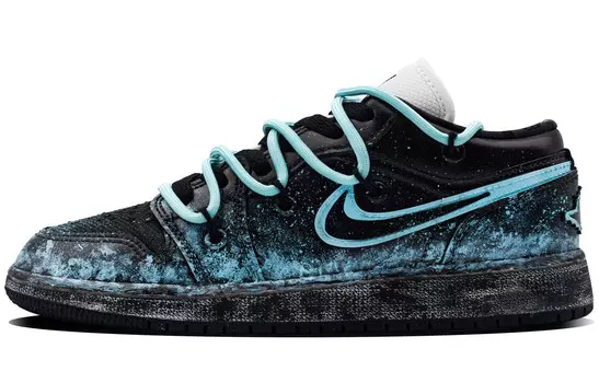 Кроссовки Air Jordan 1 Vintage Basketball Shoes Women's Low-top Black/Blue, черный