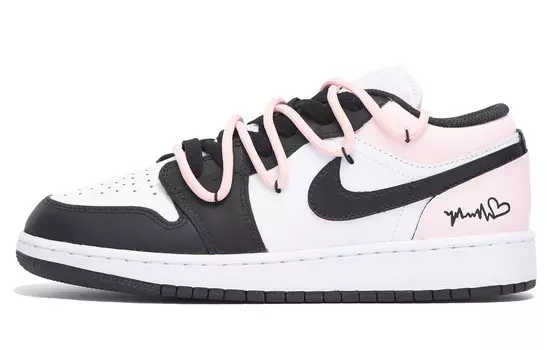 Кроссовки Air Jordan 1 Vintage Basketball Shoes Women's Low-top Black/pink, черный/розовый