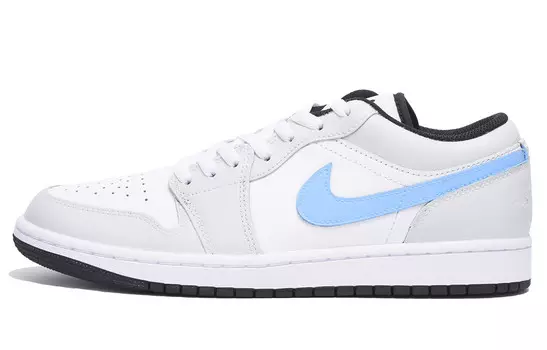 Кроссовки Air Jordan 1 Vintage Basketball Shoes Men Low-top Grey/Blue/White/Black, светло-серый