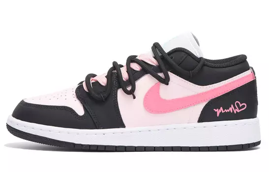 Кроссовки Air Jordan 1 Vintage Basketball Shoes Women's Low-top Black/powder, черный