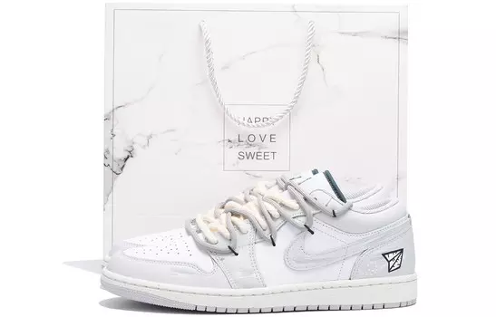 Кроссовки Air Jordan 1 Vintage Basketball Shoes Men Low-top Gray, светло-серый