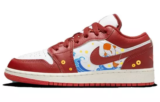 Кроссовки Air Jordan 1 Vintage Basketball Shoes Women's Low-top Red/white, красный