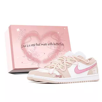 Кроссовки Air Jordan 1 Vintage Basketball Shoes Unisex Low-top Pink, белый