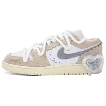 Кроссовки Air Jordan 1 Vintage Basketball Shoes Women's Low-top White/pink, цвет Lotus Color