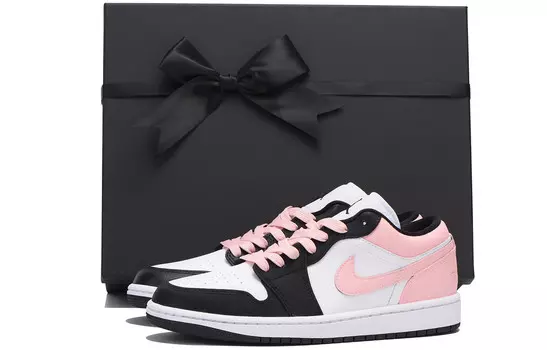 Кроссовки Air Jordan 1 Vintage Basketball Shoes Women's Low-top Black/Pink, розовый