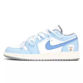 Кроссовки Air Jordan 1 Vintage Basketball Shoes Women's Low-top Blue, голубой