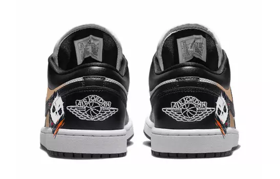 Кроссовки Air Jordan 1 Vintage Basketball Shoes Women's Low-top Black/white/orange, черный