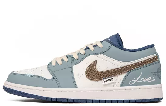 Кроссовки Air Jordan 1 Vintage Basketball Shoes Men Low-top Cobalt Blue, голубой