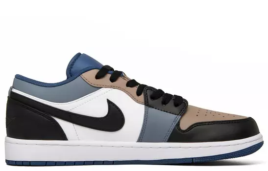 Кроссовки Air Jordan 1 Vintage Basketball Shoes Men Low-top Black/blue/brown, черный/синий/коричневый
