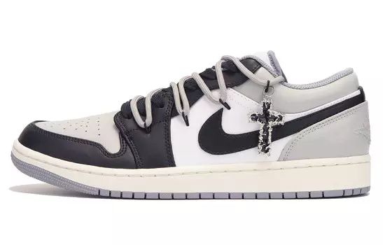 Кроссовки Air Jordan 1 Vintage Basketball Shoes Men Low-top Gray, серый