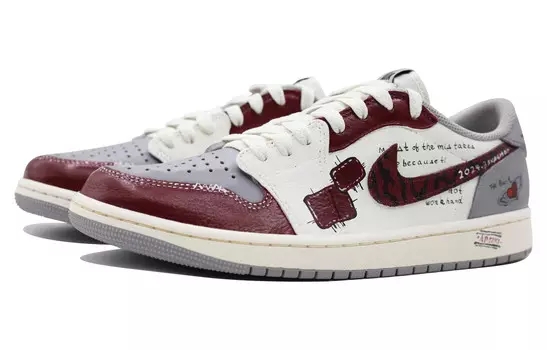 Кроссовки Air Jordan 1 Vintage Basketball Shoes Unisex Low-top Brown/Red, цвет Rose Brown