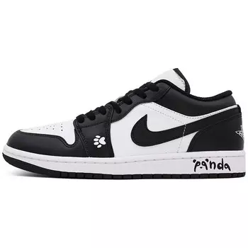 Кроссовки Air Jordan 1 Vintage Basketball Shoes Men Low-top Black/white, белый/черный