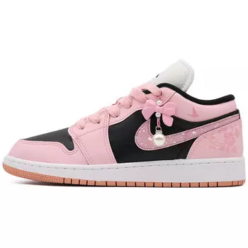 Кроссовки Air Jordan 1 Vintage Basketball Shoes Women's Low-top White/black/pink, белый