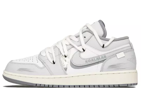 Кроссовки Air Jordan 1 Vintage Basketball Shoes Women's Low-top Gray/Silver, светло-серый