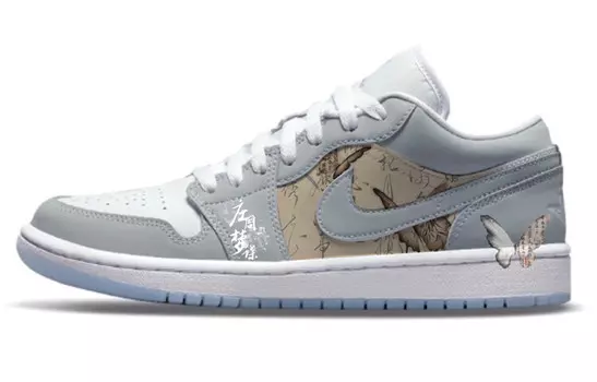 Кроссовки Air JORDAN 1 Vintage Basketball Shoes Women's Low-Top Gray White