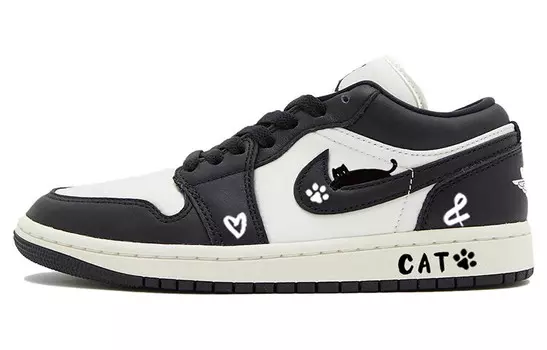Кроссовки Air JORDAN 1 Vintage Basketball Shoes Women's Low-Top Black White