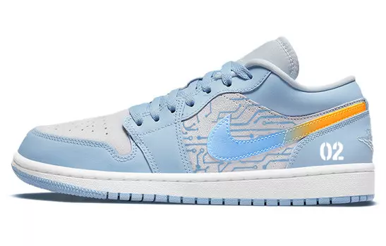 Кроссовки Air JORDAN 1 Vintage Basketball Shoes Women's Low-Top Blue White