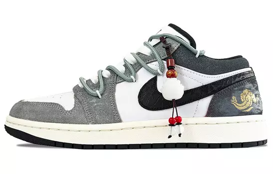 Кроссовки Air Jordan 1 Vintage Basketball Shoes Women's Low-top Grey/white, светло-серый