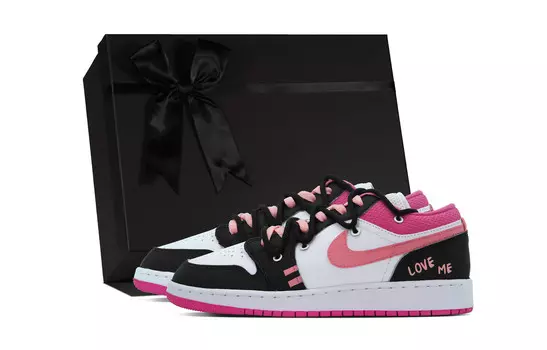 Кроссовки Air Jordan 1 Vintage Basketball Shoes Women's Low-top Black, черный/розовый