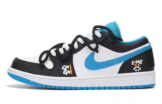 Кроссовки Air Jordan 1 Vintage Basketball Shoes Men Low-top Mint Green, черный