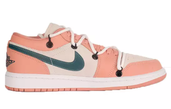 Кроссовки Air Jordan 1 Vintage Basketball Shoes Women's Low-top Pink/Blue, розовый
