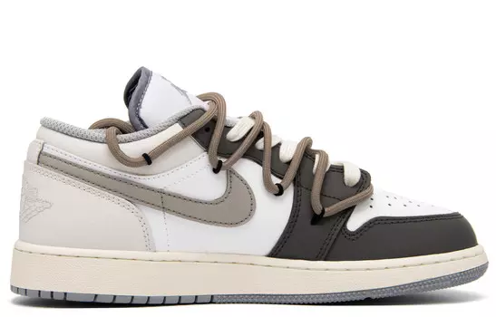 Кроссовки Air Jordan 1 Vintage Basketball Shoes Women's Low-top Beige/gray/brown, цвет Coffee