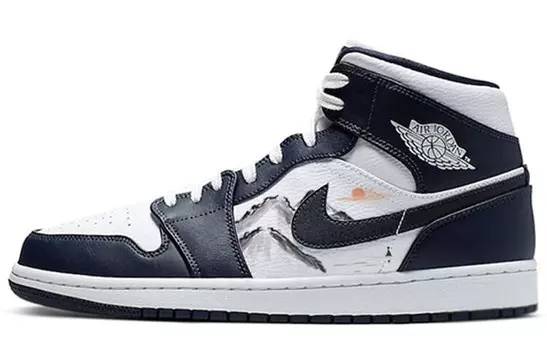 Кроссовки Air Jordan 1 Vintage Basketball Shoes Men Mid-top Black/white, черный