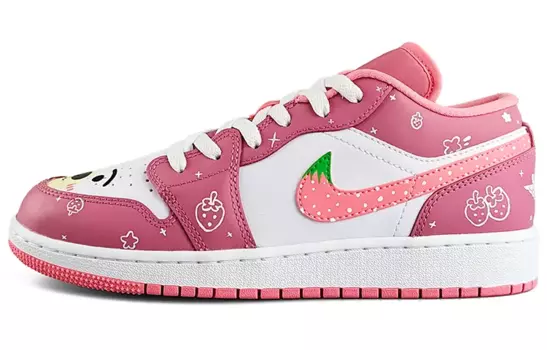 Кроссовки Air Jordan 1 Vintage Basketball Shoes Women's Low-top White/pink, цвет Peach