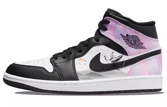 Кроссовки Air Jordan 1 Vintage Basketball Shoes Women's High-top Pink/white/black, розовый