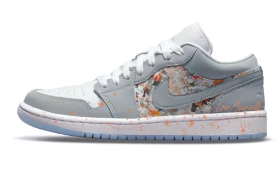 Кроссовки Air JORDAN 1 Vintage Basketball Shoes Women's Low-Top Gray White