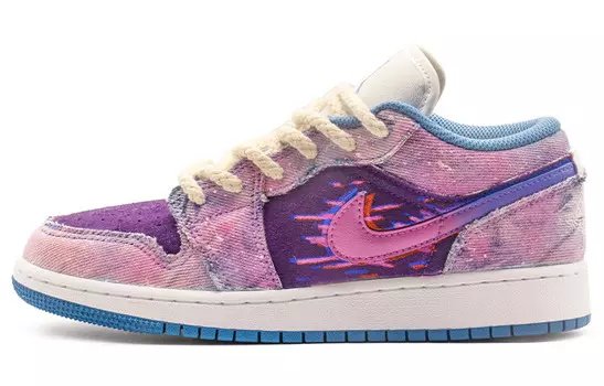 Кроссовки Air Jordan 1 Vintage Basketball Shoes Women's Low-top Pink, фиолетовый